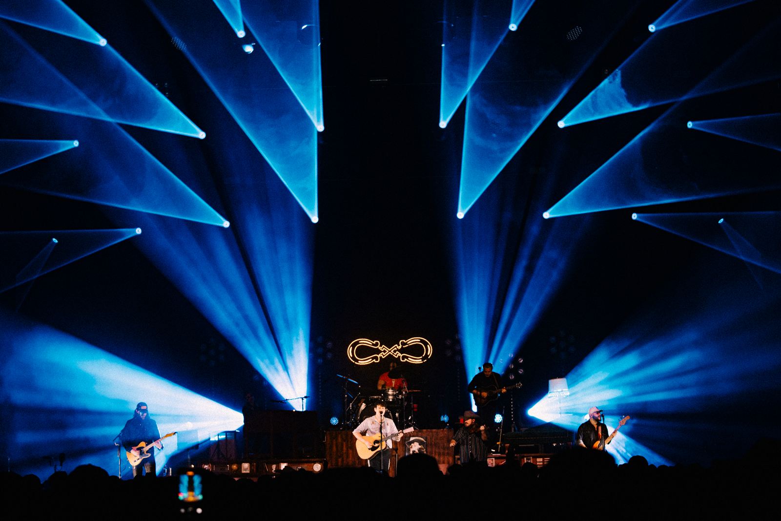 Flatland Cavalry — Flatland Forever Tour, blue beam bursts over a sold-out crowd in Omaha